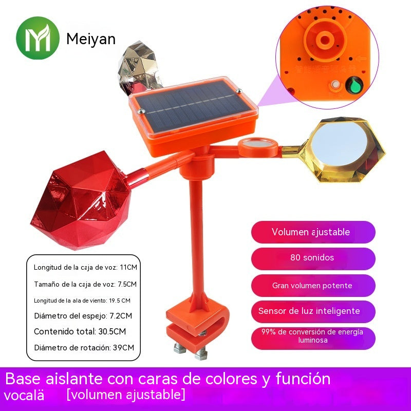 🐦☀️ Ahuyentador Solar de Aves · Protección con Sonido y Luz 360°