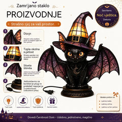 🧙‍♀️✨Lampa s vještičjim šeširom i mačjim motivom, akrilni 3D ukras za rukotvorine, ukras za stol/stolna lampa