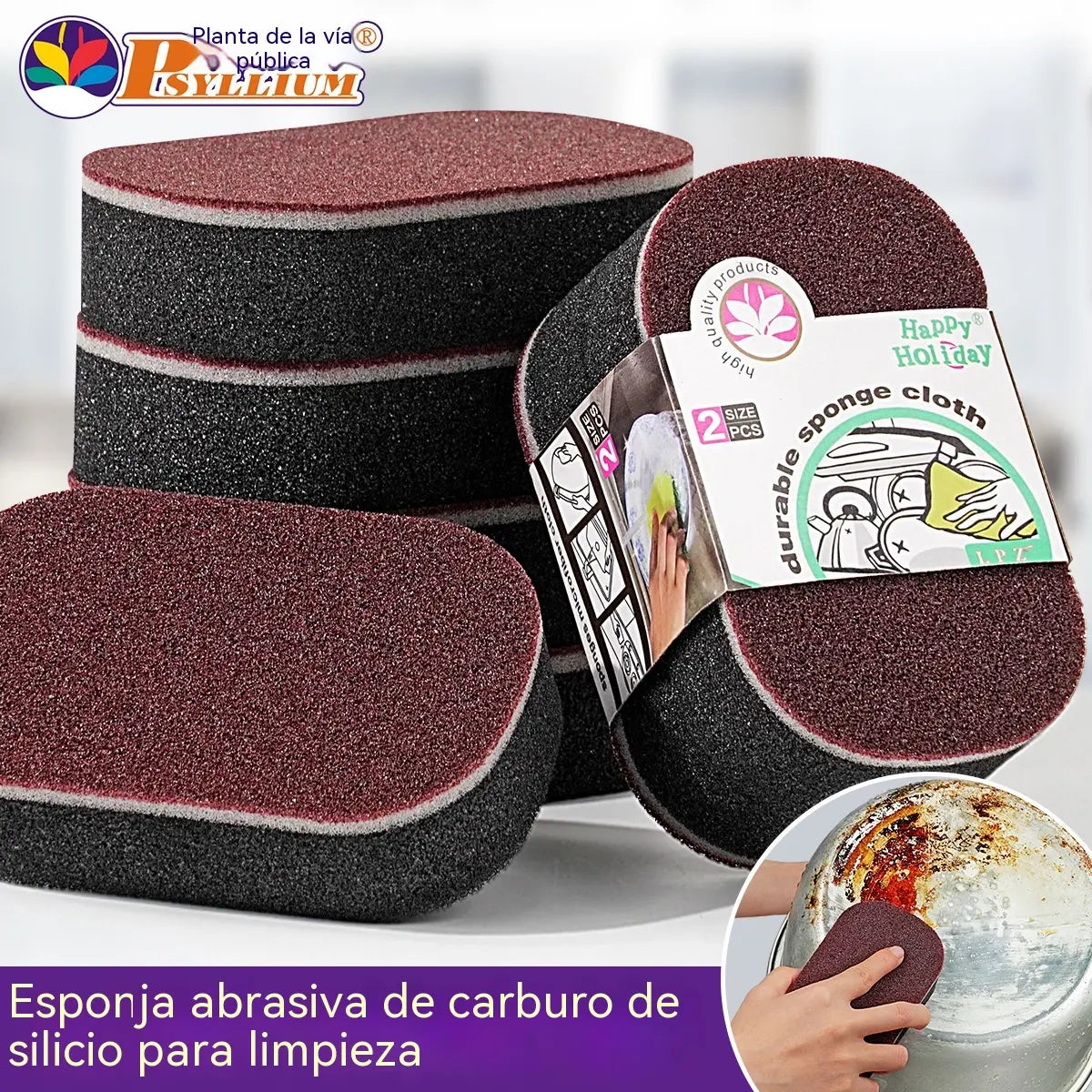 🎖️💯【Paquete de 10】Esponja de esmeril de doble cara, potente y multifuncional para la limpieza