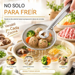 🕷️ Pinzas de Cocina 2 en 1 para Freír y Escurrir