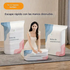 🧳 5 artículos por solo 31 € 💨 Bolsas de almacenamiento al vacío grandes y flexibles: No necesitan bomba de aire, son a prueba de fugas, ideales para ahorrar espacio en tu maleta y en casa ✈️