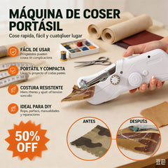 ⏳🔥50% de descuento⏰ 🔥Mini máquina de coser eléctrica: compacta, rápida y fácil de usar✂️🧵