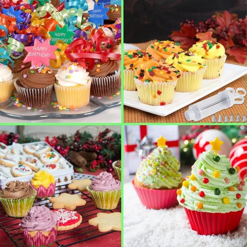 🎂 50% kedvezmény! 🧁 Tortadíszítő pisztolykészlet: 6 rozsdamentes acél fúvóka, könnyen használható ✨