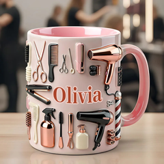⭐Taza con temática de peluquería rosa orgullosa