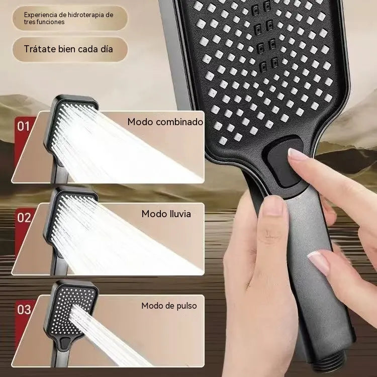 🚿 Cabezal de ducha de alta presión de 3 modos🔧 Conexión universal G1/2" — ¡Desenrosca el antiguo y coloca el nuevo!