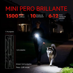 🔦 Linterna LED Magnética Multifunción 1500 Lúmenes Recargable para Taller y Reparaciones