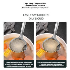 🥄 ¡Ahorra hasta un 50%! 🍳 Cuchara separadora de aceite y agua: ¡un utensilio de cocina imprescindible que combina un colador y un espumador de aceite en uno! ✨