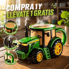 ☕Taza de café retro con forma de tractor agrícola