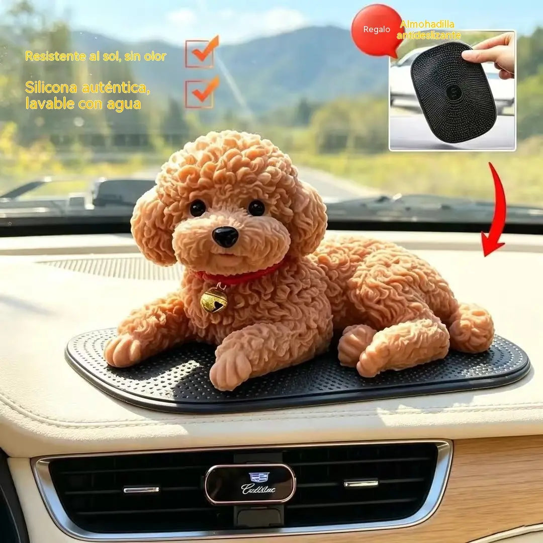 🐶✨Adorno de caniche para coche: la mejora más adorable para el salpicadero