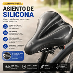 🚲Funda para sillín de bicicleta de montaña, fabricada en cuero de silicona grueso e impermeable, ultrasuave.