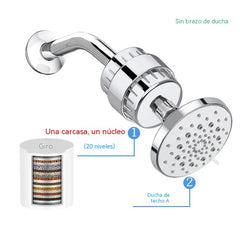🚿Set de ducha 2 piezas (filtro + rociador superior)✨ Renueva Tu Ducha con 5 Modos de Agua