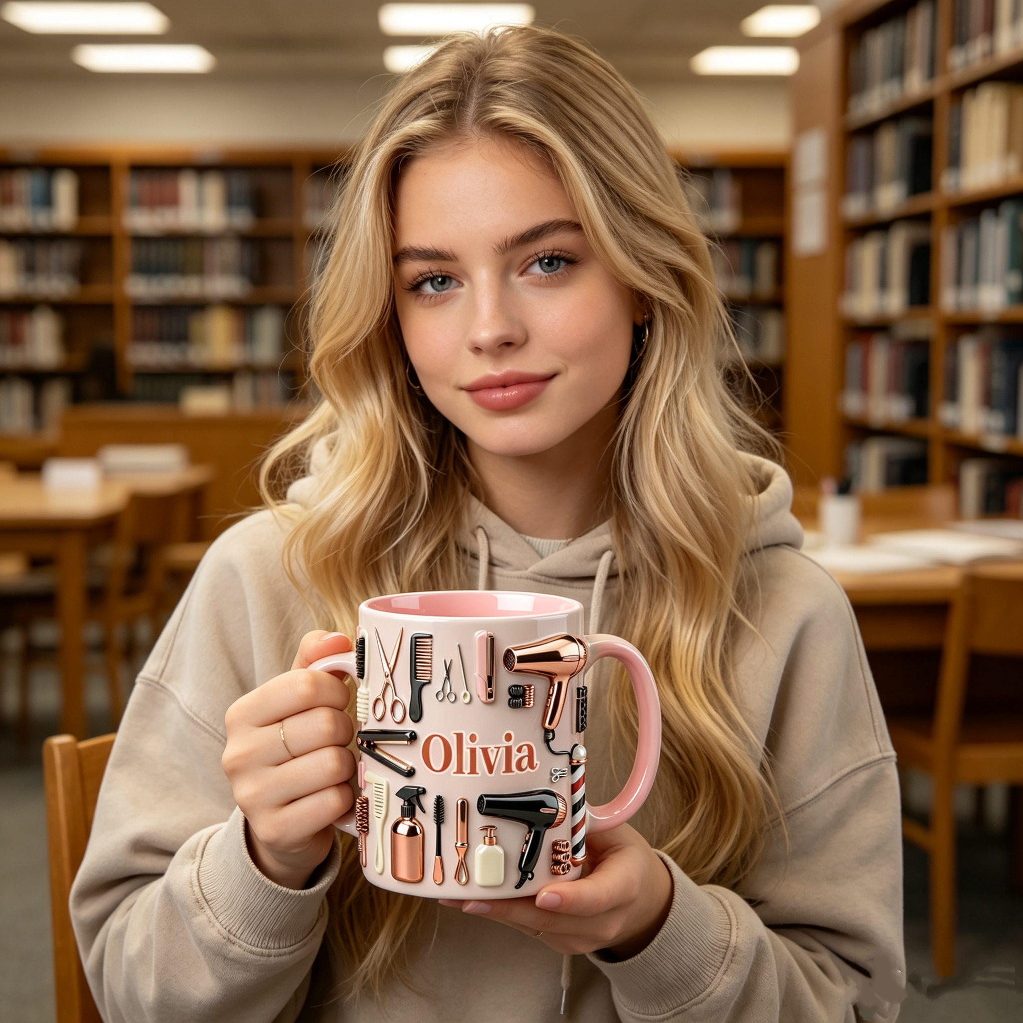 ⭐Taza con temática de peluquería rosa orgullosa