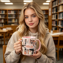 ⭐Taza con temática de peluquería rosa orgullosa