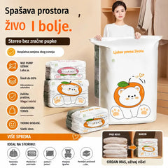 ✨🗃️ Set od 5 dijelova 💨 Velike kompresibilne vrećice za pohranu: Nije potrebna zračna pumpa, nepropusne, idealne za uštedu prostora u koferu i kod kuće ✈️