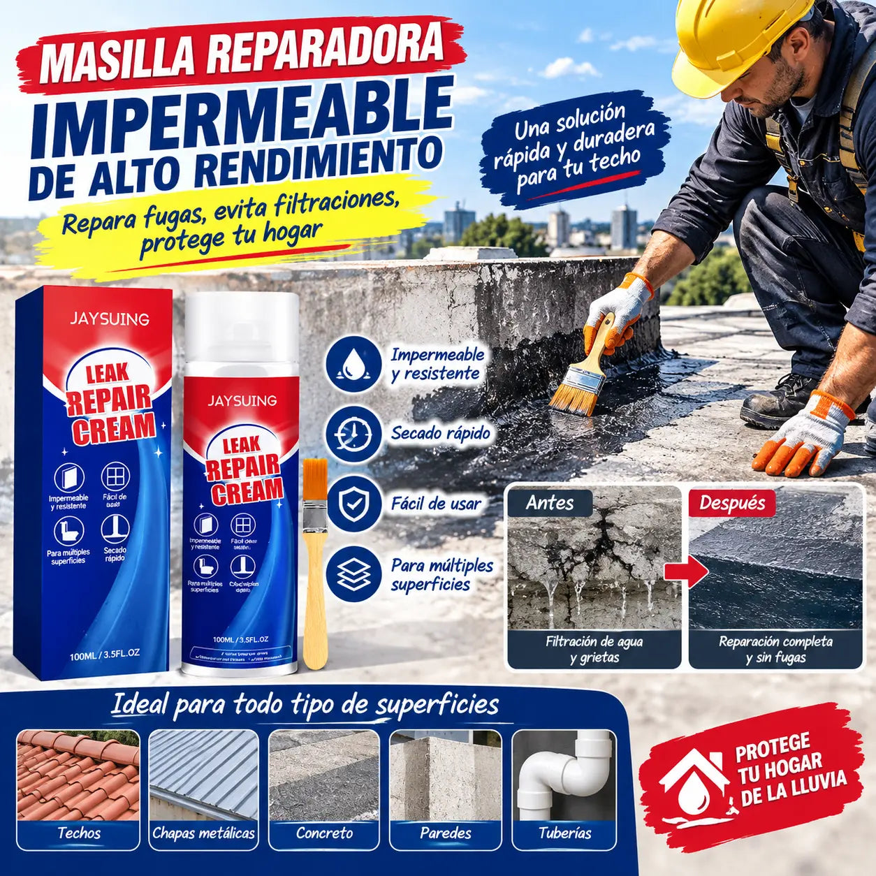 💯【2 unidades por 25 €】Pegamento reparador impermeable y a prueba de fugas