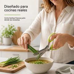✂️✨ ¡Pica verduras en segundos! Tijeras de Cocina de 5 Hojas con Funda Protectora 🥬🌶️