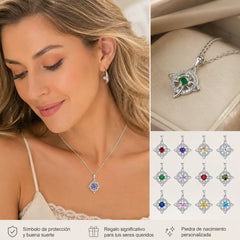 ✨🔮Collar místico de nudo de bruja con piedra de nacimiento 💞 Protege a tus seres queridos