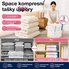 🧳💨 Velký, stlačitelný vakuový úložný sáček: není potřeba pumpa, nepropustný a ideální pro úsporu místa v kufrech i doma ✈️