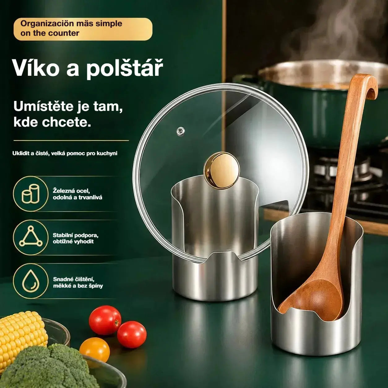 ⏰🔥 Sleva 50 % po omezenou dobu! 🥄 Multifunkční organizér na kuchyňské náčiní: mějte vše uspořádané a snadno po ruce ✨🏠