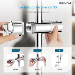 🚿 Soporte Universal para Ducha Sin Taladro｜Instalación en 3 Segundos, Súper Firme y Ajuste Perfecto