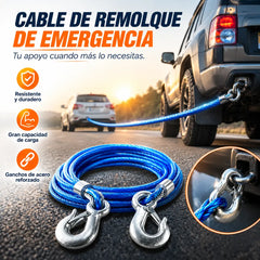 ⛓️🚗 Cuerda de remolque para automóvil, cuerda de tracción, cuerda de rescate – 4 m 3 toneladas