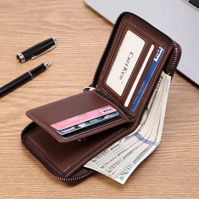 👝 ¡Cartera para Hombre con Cremallera: Elegante, Compacta y con Gran Capacidad!