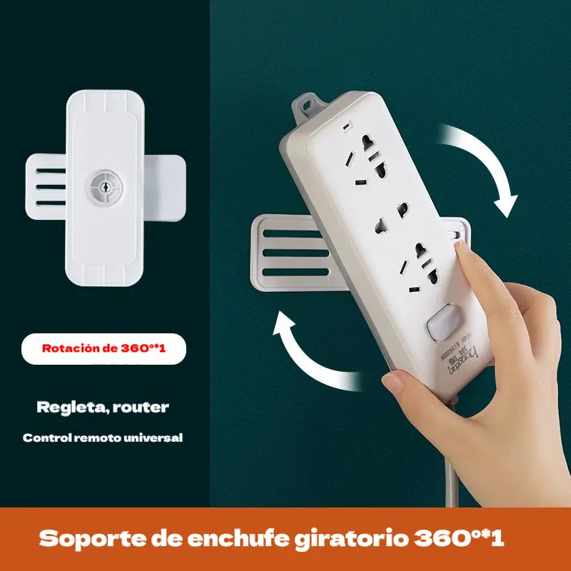 ✨【Paquete de 5 piezas】🥳🔌Nuevo soporte autoadhesivo para regleta de enchufes sin necesidad de taladrar