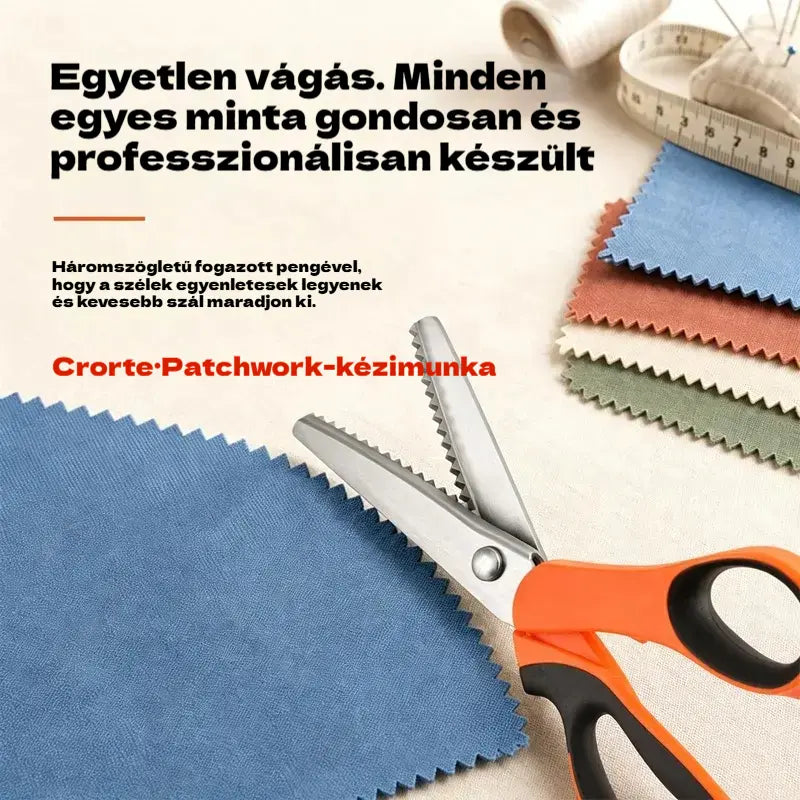 👗✂️ Díszszélű szabóolló – Professzionális cikkcakk és hullámos vágás | Tökéletes anyagokhoz, patchworkhöz és kreatív projektekhez