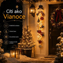 🎄 Vianočná svietiaca dekorácia na dvere MerryCascade | 6 slávnostných dizajnov, teplé svetlo, 3D detaily a priestorovo úsporný vertikálny dizajn ✨