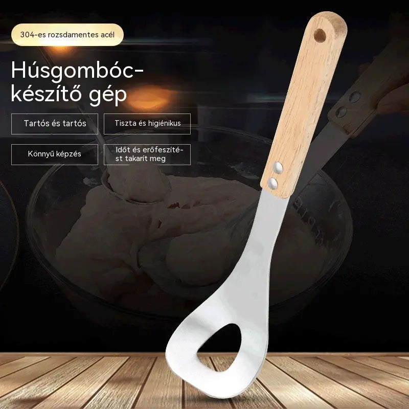 🍖 【2 darabos】304 rozsdamentes acél húsgombóc forma – Ideális hús- és halgombócok készítéséhez, tökéletes otthoni főzéshez 🥄