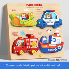 🔥【1 juego de 4 estilos】👧🏻🧩 Rompecabezas 3D de madera Montessori para educación infantil