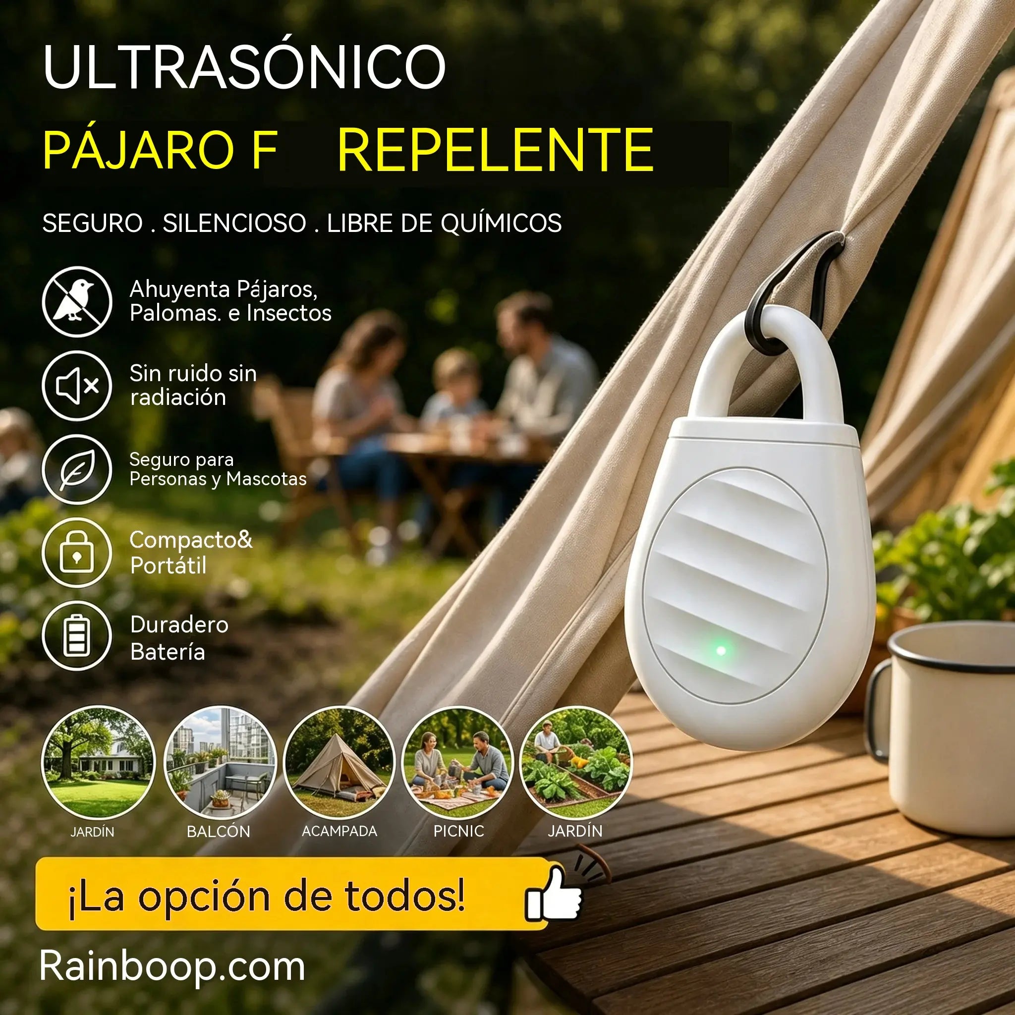 🐦🐦Ahuyentador ultrasónico de aves para exteriores