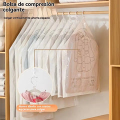 🔥🧥 Bolsa de almacenamiento al vacío para colgar chaquetas – Ahorra espacio, protege ropa de plumas y abrigos, con cierre lateral y extracción de aire fácil 💨✨