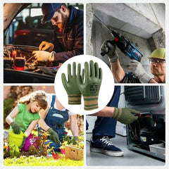 💥 50% de descuento 🎁 Guantes de trabajo de punto con revestimiento de goma y puños