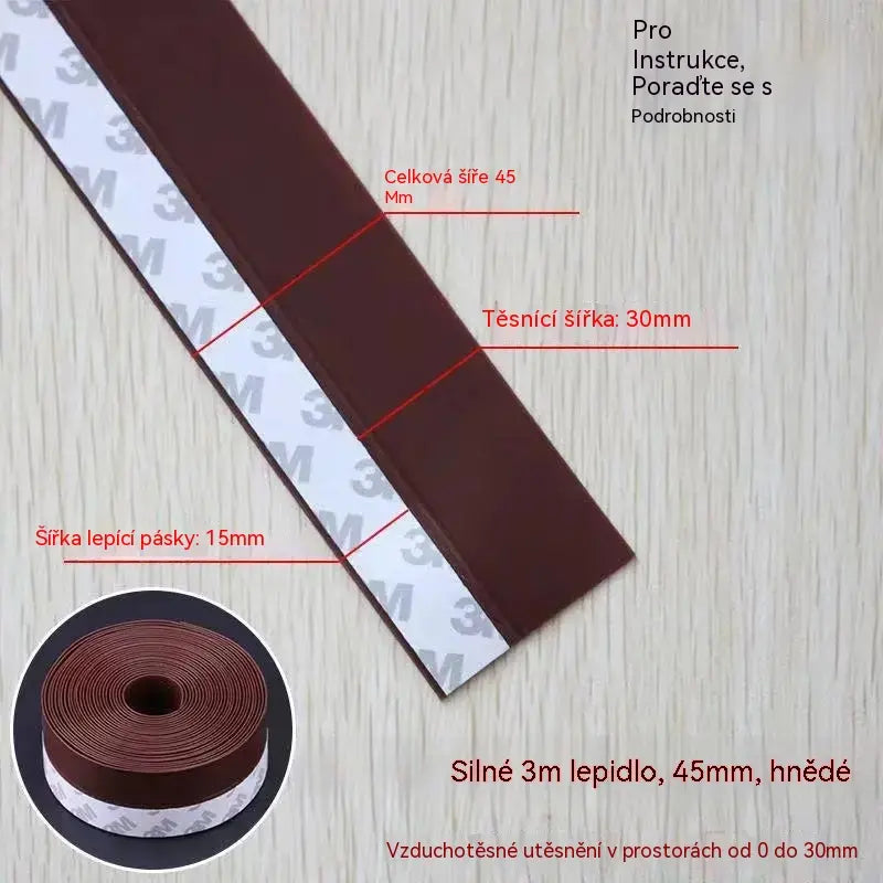 🚪 Těsnicí páska z PVC spodní strany dveří – prachotěsná a odolná proti průvanu
