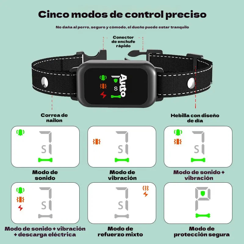 🥳50% DE DESCUENTO🐶 Collar antiladridos inteligente para perros