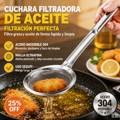 📢📢 ¡50% de descuento! 【Paquete de 3】⏰ Cuchara de filtro de acero inoxidable de malla fina 304