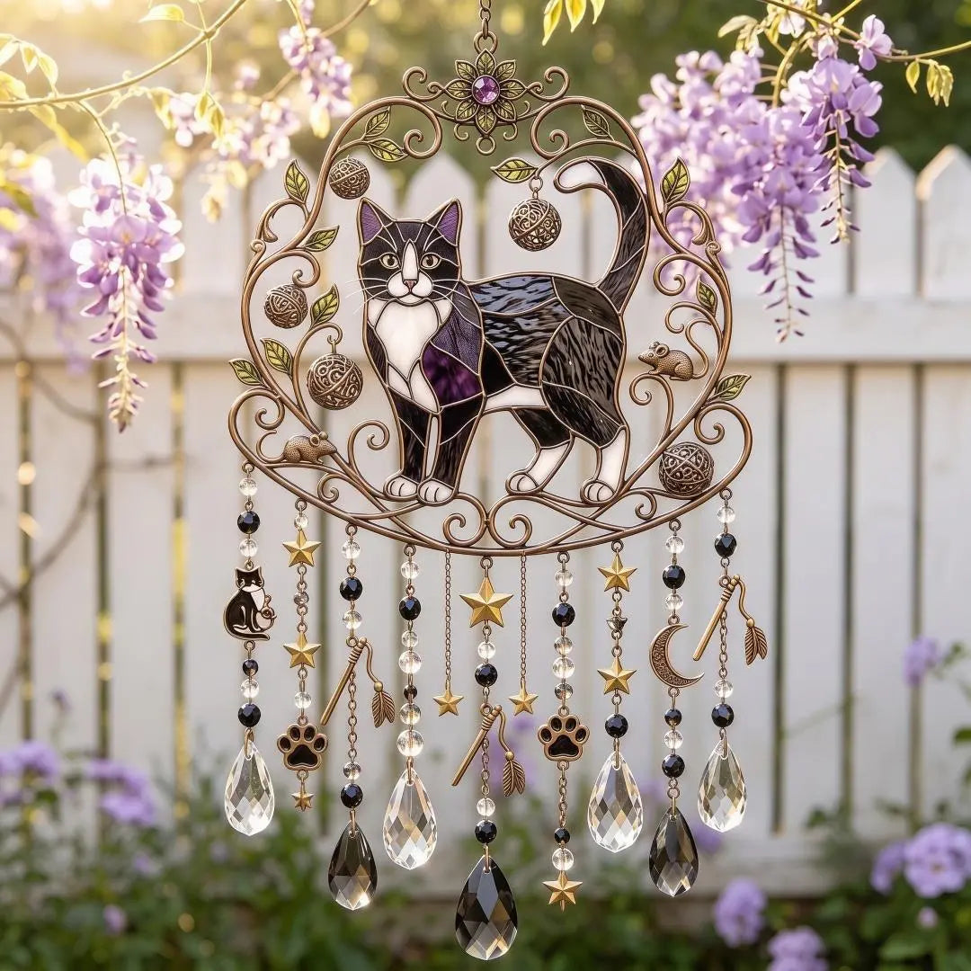 🎃Campanillas de viento con forma de gato atrapasol