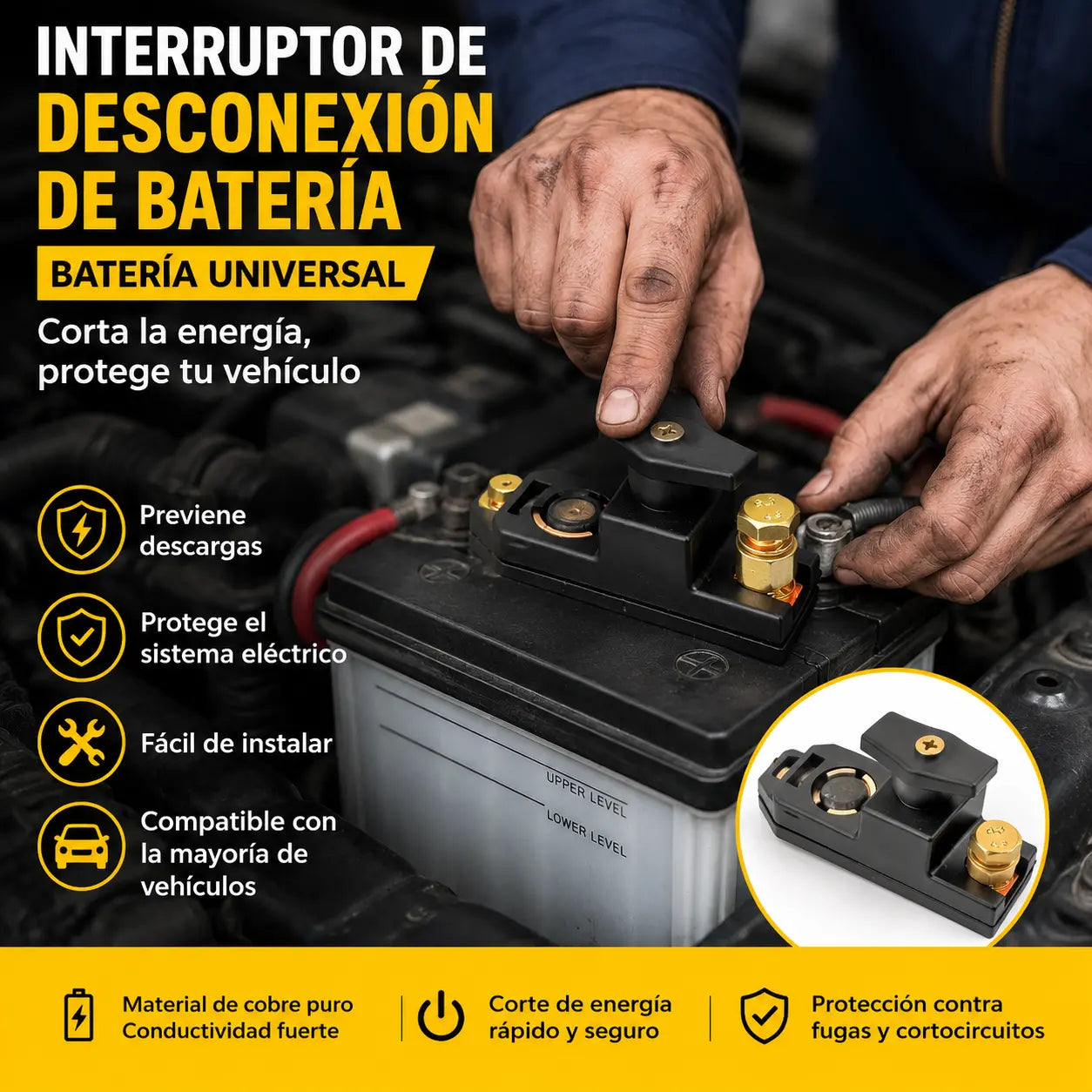Interruptor de desconexión de batería de automóvil universal