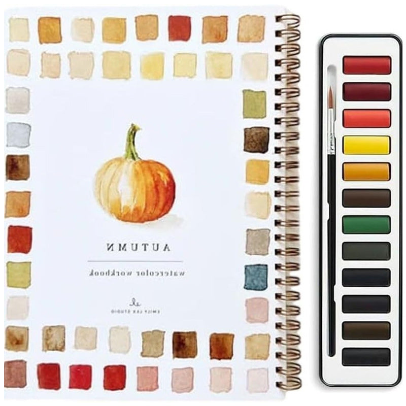 【Compra 1 y llévate 1 gratis】🎨El juego completo de libros de pintura en acuarela incluye pinturas de acuarela y pinceles gratis.