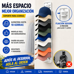【2 piezas】Organizador de sombreros que ahorra espacio
