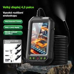 🔍 Časově omezená nabídka: sleva 50 %! ✨ Přenosná HD 1080p endoskopická kamera s 4,3" obrazovkou – vodotěsná (IP67), přesná inspekce, dlouhá výdrž baterie ✨