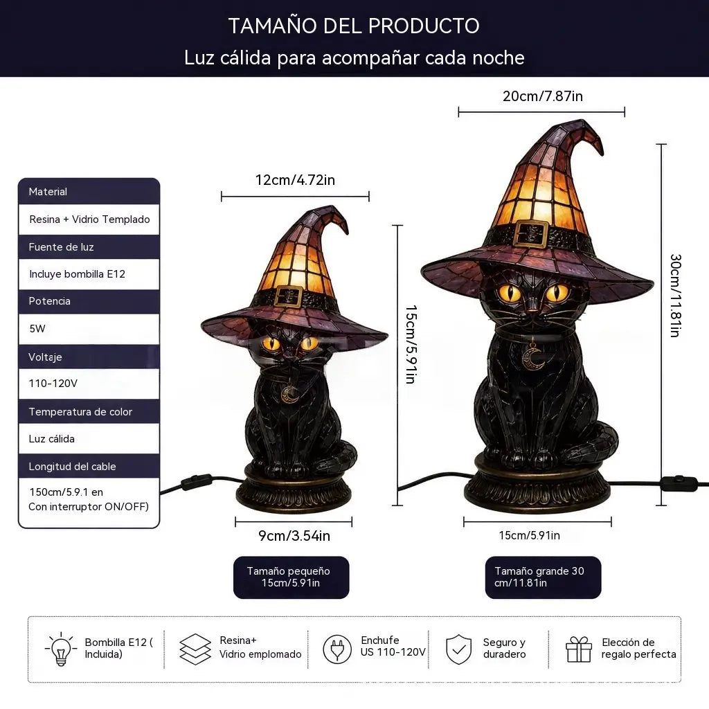 🧙‍♀️✨Lámpara con forma de sombrero de bruja, adorno artesanal de resina, adorno de escritorio, lámpara de mesaLámpara con forma de sombrero de bruja, adorno artesanal de resina, adorno de escritorio, lámpara de mesa