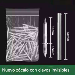 【200 clavos + 2 herramientas de instalación】🚪Clavos de garra bidireccionales sin dejar rastro📌Específicos para zócalos de madera maciza