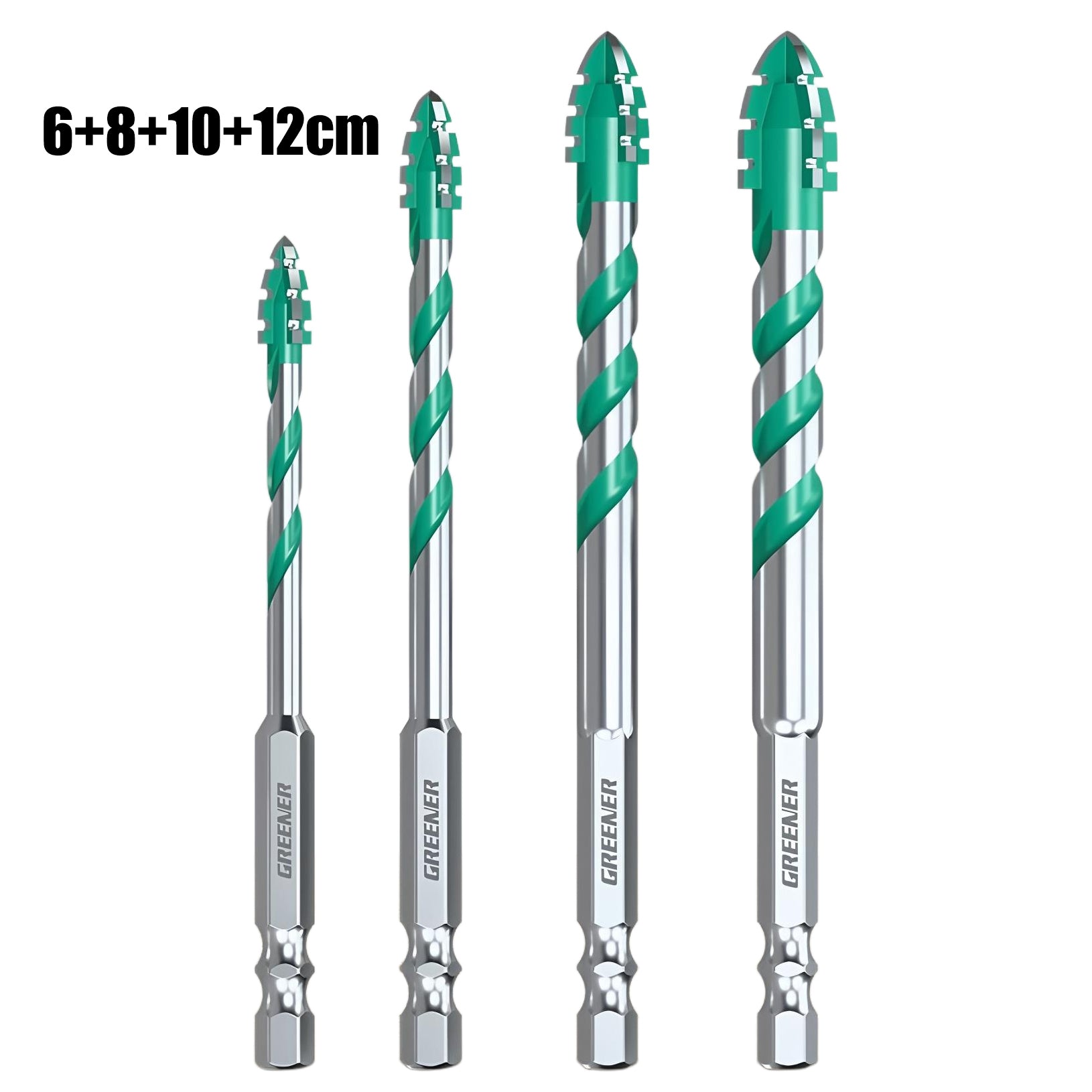 🔩（4 piezas）✨Broca de 4 Filos Multimaterial – Perforación Rápida y Precisa en Acero, Vidrio y Cerámica 💪✨