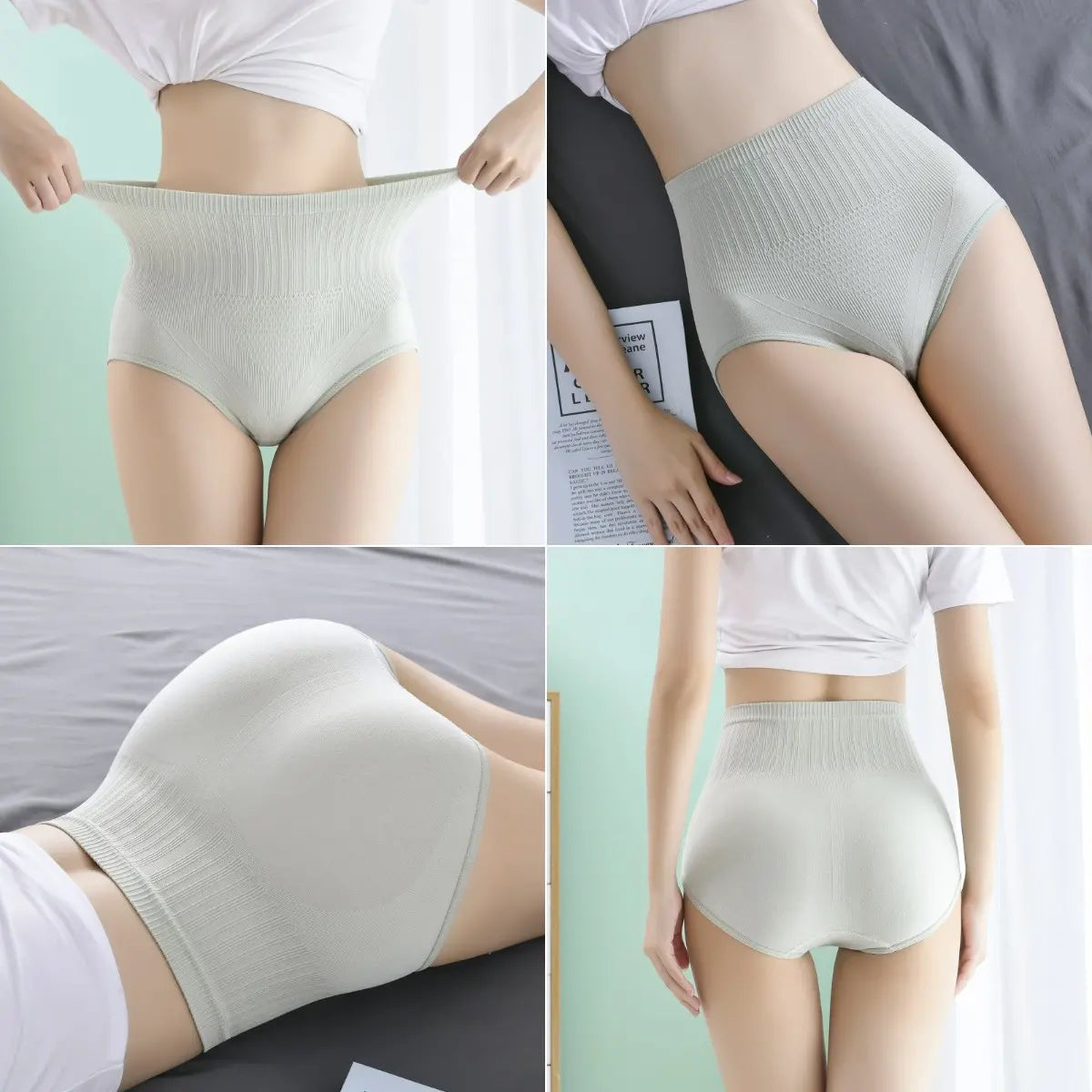Último día con 50 % de descuento:【Compre 7 y obtenga 7 gratis】 bragas antibacterianas impermeables de cintura alta