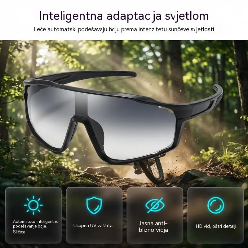 【2 komada za 20 eura】🛡️ Sportske naočale s fotokromatskom tehnologijom i UV400 zaštitom. Izuzetno lagane, otporne na udarce i s protukliznim držanjem.