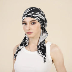 👒 ¡50% DE DESCUENTO POR TIEMPO LIMITADO! ✨ Turbante con estampado floral para mujer, preanudado – Suave, elástico y versátil 🌸