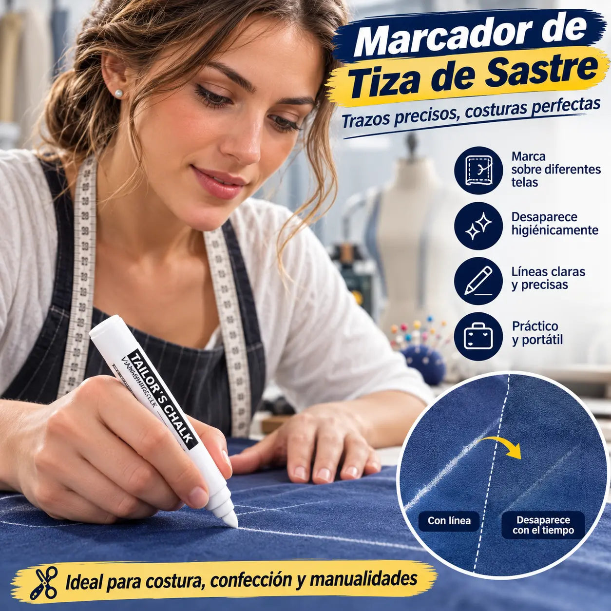 [20 piezas] ✍️✂️Bolígrafo marca Panda, carcasa de sastre, material de corte, posicionamiento, marcado, tiza, desaparece a altas temperaturas.