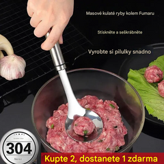 【Koupit 2 a získat 1 zdarma】 Lžíce na masové kuličky z nerezové oceli 304 – snadná příprava masových, krevetových a dalších druhů kuliček!